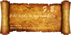 Fábján Barnabás névjegykártya