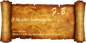 Fábján Barnabás névjegykártya