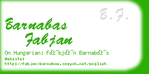 barnabas fabjan business card